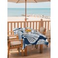 thumbnail image 2 of Outdoor Tablecloth with Umbrella Hole for Patio/Picnic/Party/Camping, Navy Blue Scallop Coastal Waterproof Table Cloth Rectangle Table Cover Washable, Summer Beach Nautical (52"x 70"), 2 of 9