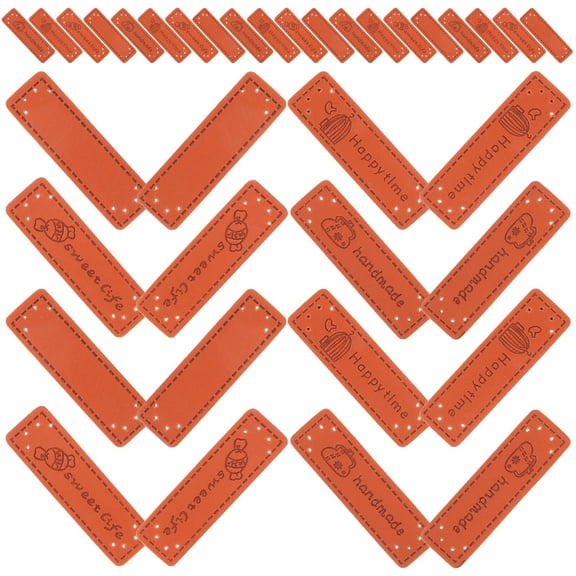 OUNONA 120 Pcs Handmade Sewing Labels Personalized Sewing Tags 5.00X1.50X0.20CM Brown