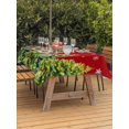 thumbnail image 2 of Outdoor Tablecloth with Umbrella Hole and Zipper, Red Christmas Rectangle Table Cloth 52x70 Inch Waterproof Tablecloth, Xmas Tree Snowflake Winter Botanical Picnic Table Cover for Patio Camping, 2 of 7
