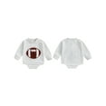 thumbnail image 2 of Qtinghua Newborn Baby Football Outfit Embroidered Football Sweatshirt Romper Oversized Bodysuit Boys Girls Fall Clothes, 2 of 9
