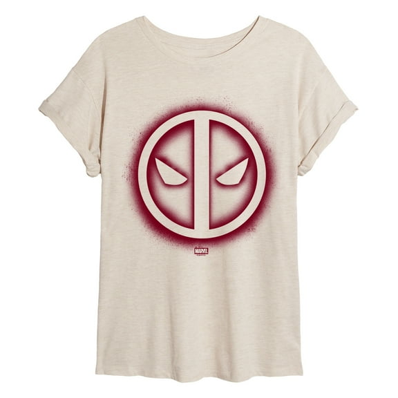 Marvel - Deadpool Logo Spray Paint Graffiti - Women's Oversized Graphic T-Shirt