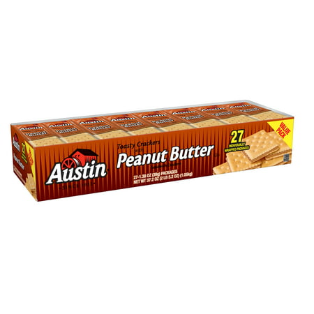 Austin Toasty Crackers with Peanut Butter Sandwich Crackers Value Pack, 1.38 Oz., 27