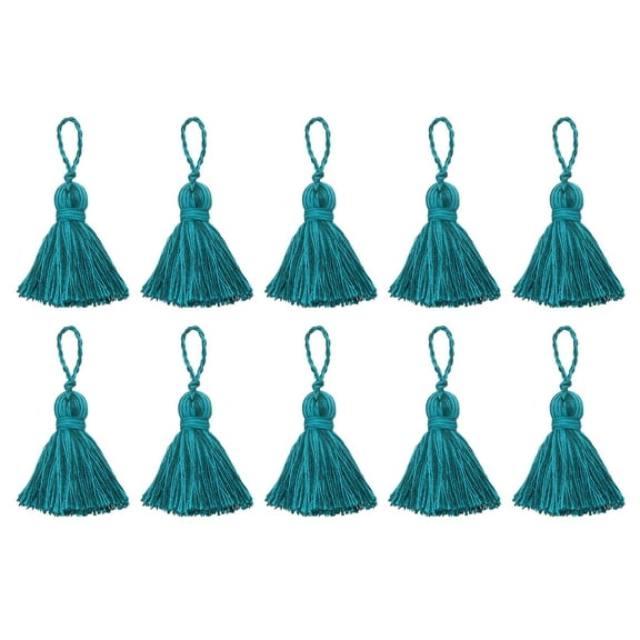 Uxcell 24Pack 3" Bookmark Tassels with Loop for DIY Crafts Accessory, Peacock Blue