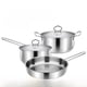 thumbnail image 1 of Olla de acero inoxidable 430 de tres piezas, olla para sopa, olla para leche, juego de wok, olla multiusos, 1 of 3