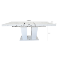 thumbnail image 5 of Tcbosik Rectangle Dining Table for 6-10 Person, 63" - 78.7" Extendable Kitchen Table, Accent Table for Living Room, Easy Assembly, White Marble Color, 5 of 8