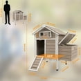 thumbnail image 4 of Gowoodhut Chicken Coop Wooden Poultry Cage Outdoor with Nesting Box, Legs, Tray, 4 of 7