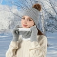 thumbnail image 6 of Women's Winter 3-Piece Set: Beanie, Scarf, Touchscreen Gloves, Acrylic, 7.9x8.7in Scarf, Warm, for Outdoor Activities, 6 of 6