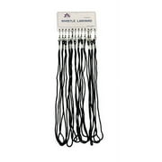 Athletic Specialties Whistle Lanyard Black, 12 Pack, One Size