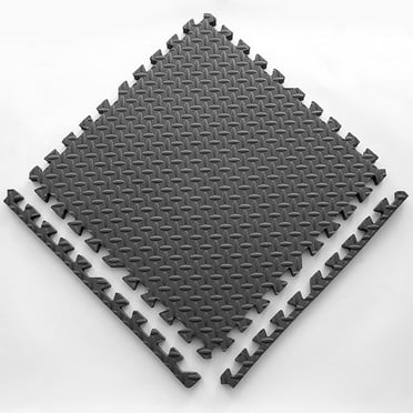 BESTSKY Interlocking Foam Tiles,Puzzle Mat for Floor,Shock Absorbing and High Elastic Baby Play Mat,12-Piece Black