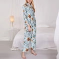 thumbnail image 3 of Fotbe Sea Turtle Pattern Long Sleeve Pajama Set for Women,Sleepwear Set,2-piece Loungewear Set,Soft PJs Comfy Nightwear with Pockets -Small, 3 of 7