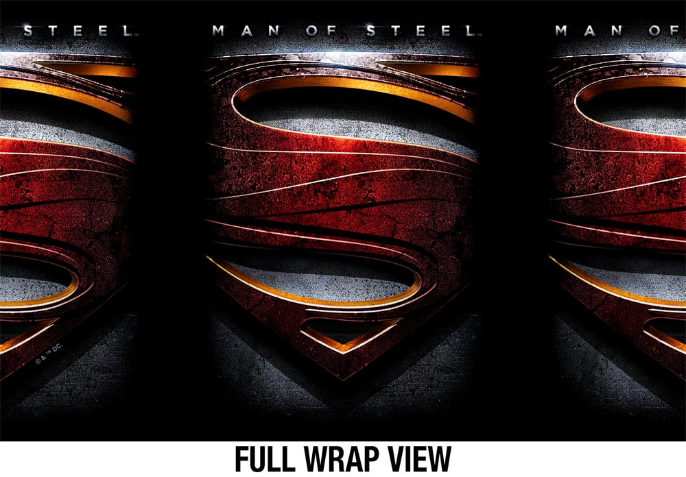 Man Of Steel - Logo Official Large Shield 18 oz Insulated Water Bottle, Leak Resistant, Vacuum Insulated Stainless Steel with 2-in-1 Loop Cap