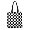 thumbnail image 1 of JSDART Canvas Tote Bag Checkerboard Modern Black Checkered Pattern White Abstract Champion Championship Durable Reusable Shopping Shoulder Grocery Bag, 1 of 1