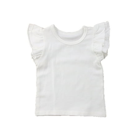 

JBEELATE Infant Toddler Baby Girl Top Basic Plain Ruffle T-Shirt Blouse Clothes