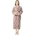 thumbnail image 3 of NY Threads Women Fleece Shawl Collar Bathrobe Plush Long Robe, Small, Taupe, 3 of 4