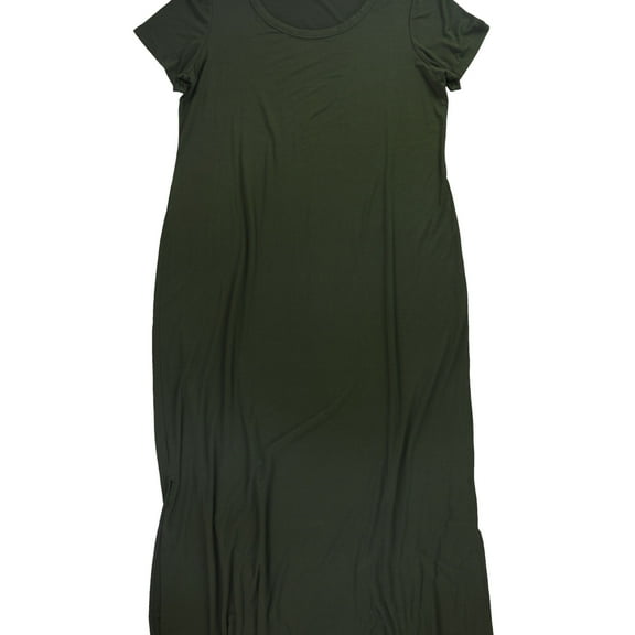 Style & Co. Womens Solid Maxi Dress, Green, Plus Size, 0X
