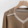 thumbnail image 5 of 2 Piece Casual Blouses for Women Knit Outfits Sets Pullover Comfy Loose Hight Waist Pants Work Office Suits Lounge Sets (S, C Khaki), 5 of 7