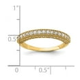 thumbnail image 2 of 1.6 To 3.6mm 10k Solid Yellow Gold Polished Cubic Zirconia Beaded Edge Band Size 7.00 Ring for Women and Men, 2 of 2