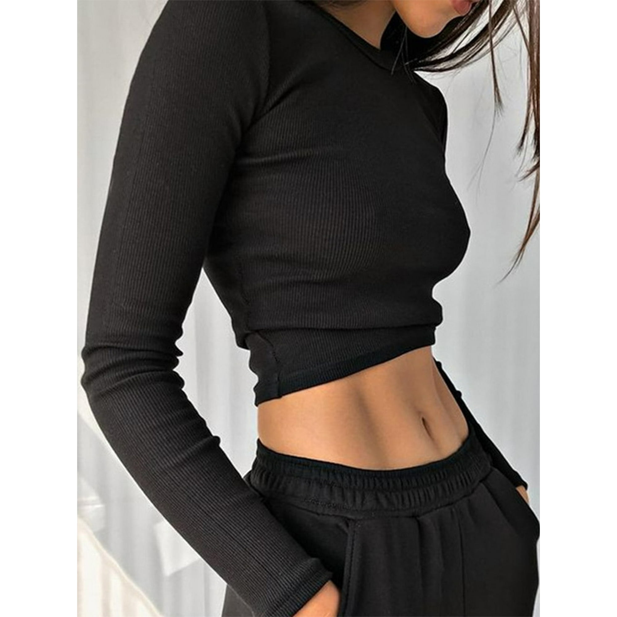 Black casual top hot sale