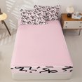 thumbnail image 4 of Manfei Black Bow Heart Zipper Full Size Comforter Sets with Fitted Sheet and 2 Pillowcases For Girl,Coquette Ribbon Bowknot Zipper Bedding Set For Kids,Colorful Stars Reversible,4 Pieces, 4 of 7