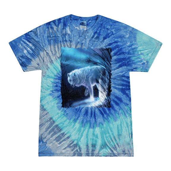 Wild Bobby, Winter Dire Snow Wolf Animal Lover Tie-Dye T-Shirt