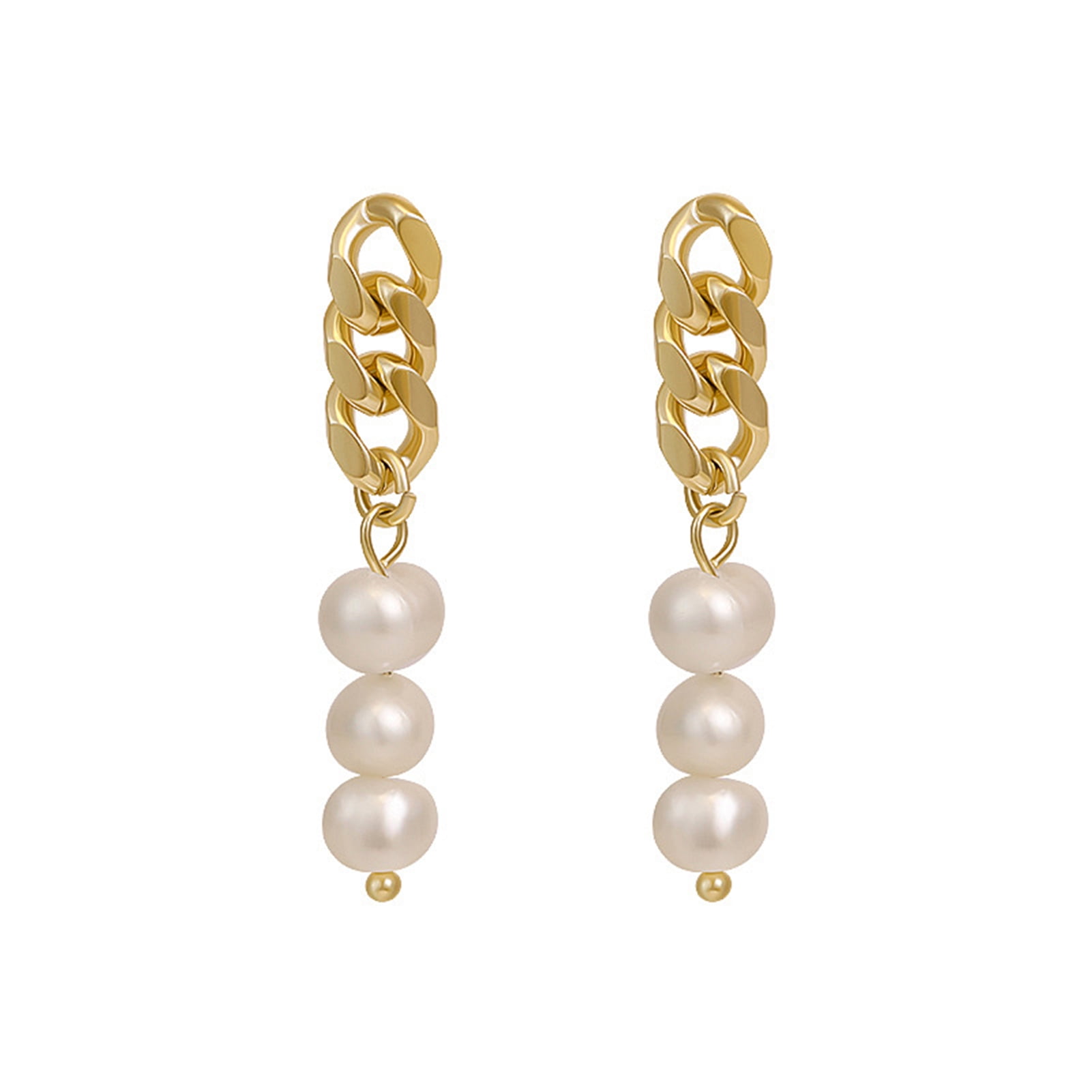 Freshwater Pearl Charm Beads Dangle Silver Hook Earrings Fashion Jewelry 5-6 mm 