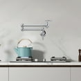 thumbnail image 2 of Kitchen Pot Filler Faucet Wall Mount,Brass Folding Stretchable with Double Joint Swing Arm Single Hole Two Handles, 2 of 10
