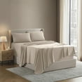 thumbnail image 5 of Nestl Split King Sheet Sets, 1800 Series Deep Pocket 5 Piece, Luxury Soft Microfiber Bed Sheet Sets, BEIGE CREAM, 5 of 8