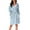 Blue, variant on WCJM Gray Women's Solid Colour Long Sleeve Pocket Hooded Knee Short Plush Pajamas Robe Homewear Bathrobe