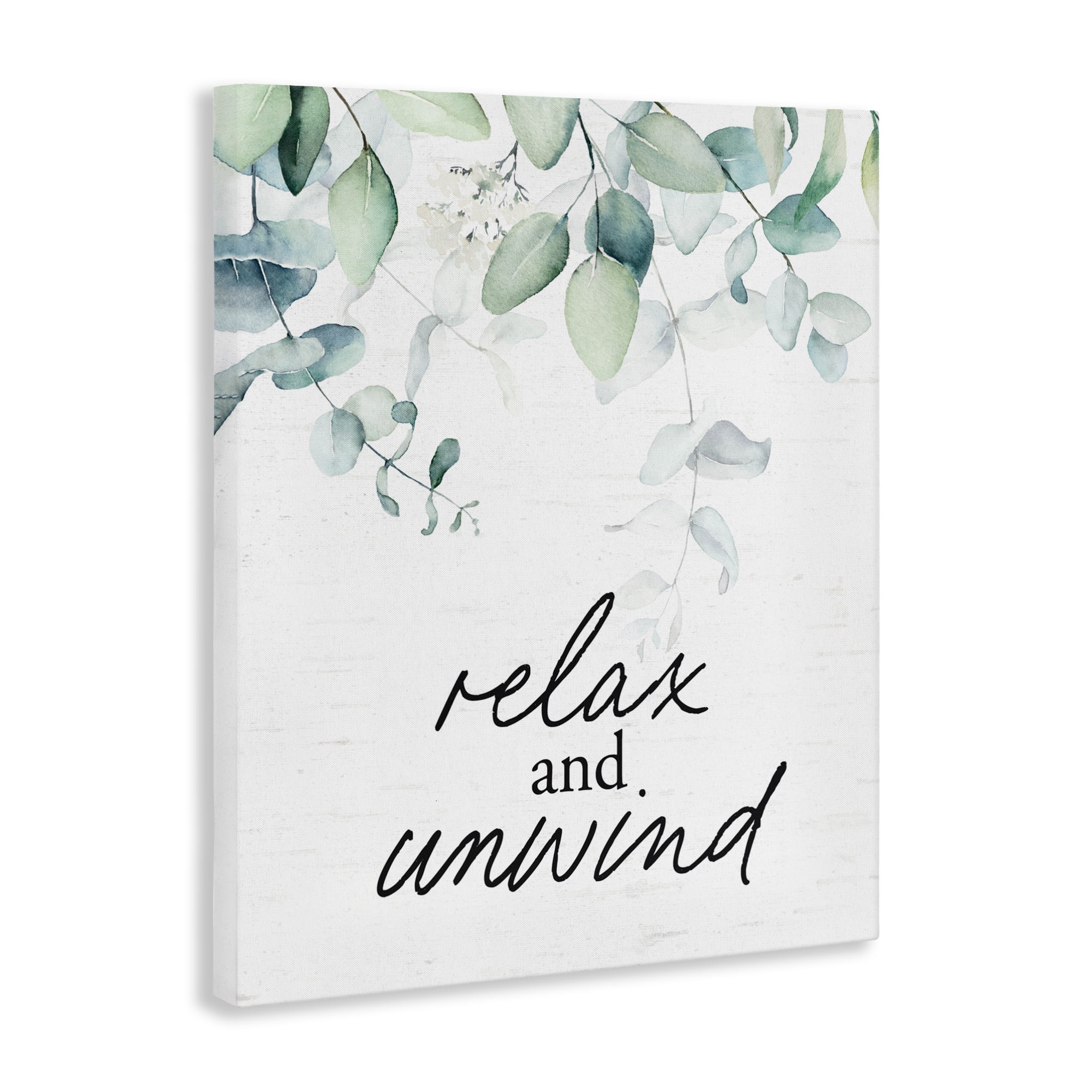 Relax And Unwind Herb Leaves Canvas Wall Art, design by Lettered and Lined