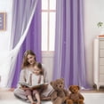 thumbnail image 4 of Cortina Yancorp 86x160 cm Estrellas Moradas con Diseño Calado Térmico, 4 of 7