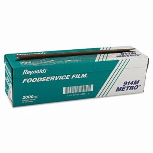 Reynolds Wrap Metro Light-Duty PVC Film Roll with Cutter Box, 18" x 2000 ft, Clear -RFP914M
