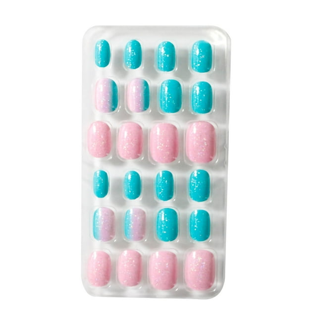 24 bolsas de uñas portátiles, uñas terminadas, uñas infantiles, uñas terminadas Wmkox8yii hjk4508