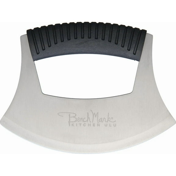 Benchmark Kitchen Black Handle Stainless Fixed Ulu Knife 117