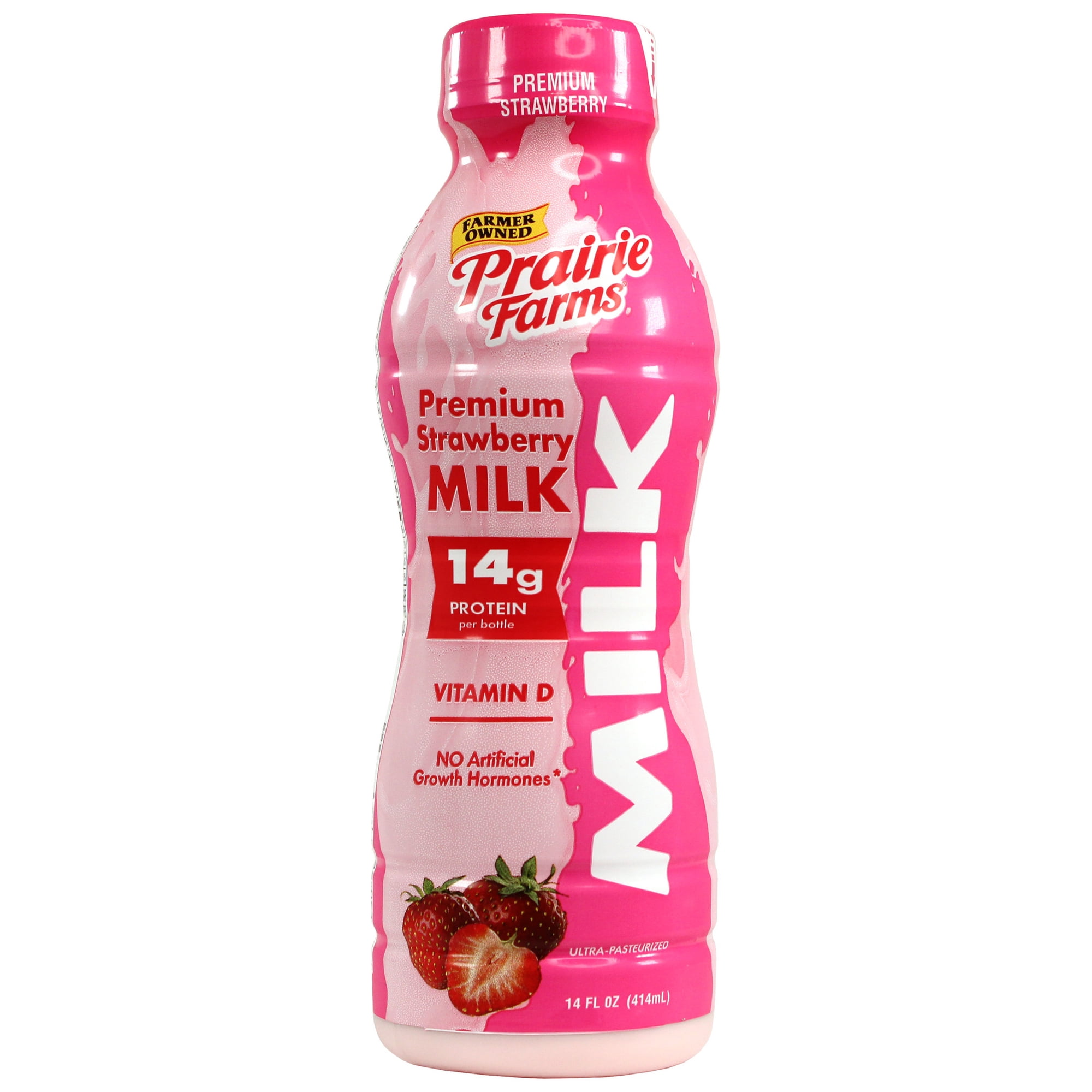 Prairie Farms Premium Strawberry Milk, UHT, 14 Fl Oz
