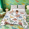 thumbnail image 3 of Manfei Cute Cartoon Dino Animals King Size Comforter Sets,Fantasy Grass Comforters King Size,White Gray,Light Gray Reversible,3pcs,1 Comforter and 2 Pillowcases, 3 of 7