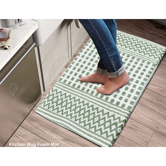 Cotton Woven Anti-Fatigue, Anti-Skid Doormat/Bathroom/Kitchen Mat 18" x 30" with Foam Backing