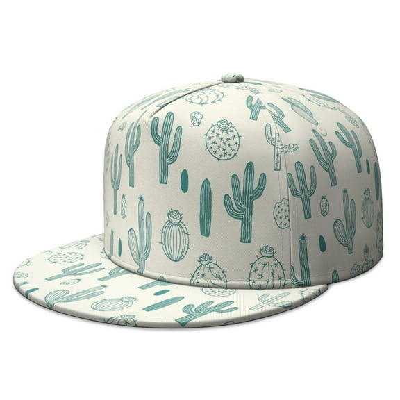 Cactus Snapback Hat Hip Hop Style Colorful Flat Bill Hats Teens Adjustable Baseball Cap for Social Gatherings
