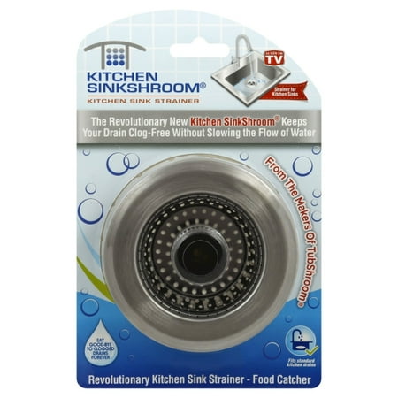 Kitchen SinkShroom Revolutionary Clog-Free Stainless Steel Sink Strainer, Black