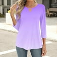 thumbnail image 3 of Posijego 3/4 Sleeve Tunic Tops for Women Keyhole Casual Dressy Blouses Business Office Loose Basic Tee Shirt for Women, 3 of 6