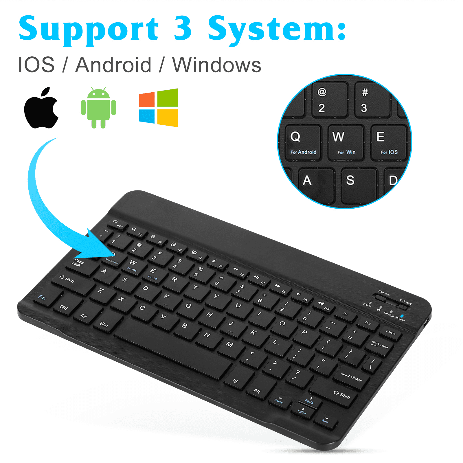 Buy UltraSlim Bluetooth rechargeable Keyboard for Amazon Fire HD 10