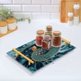 thumbnail image 5 of Iauyy Modern Square Bathroom Tray with Handles - Acrylic & Aluminum Alloy Vanity Countertop Organizer ，Shell Of The Stone Mautilus, 5 of 7