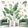 thumbnail image 3 of Tropical Palm Leaves Wall Decals - Nature Banana Leaf Green Plants Birds Wall Art Stickers for Living Room Sofa TV Background Decor, 3 of 4