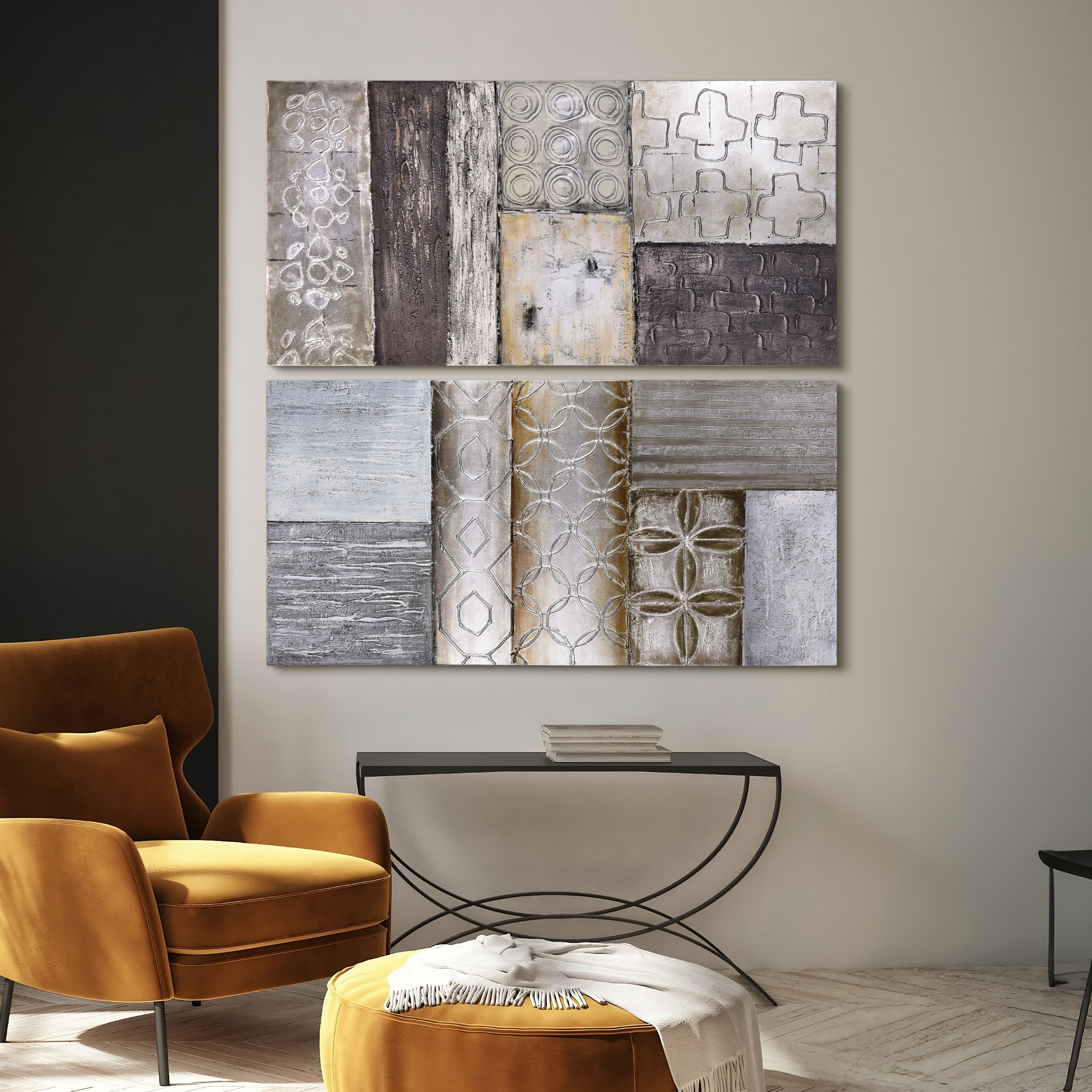 Empire Art Textured Abstract Painting, Set of 2, by Martin Edwards