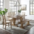 thumbnail image 2 of Crosley Furniture Joanna 6-Piece Modern Wood Dining Set in Rustic Brown/Cream, 2 of 16
