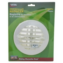 Valterra A10-3350VP Rotating/Dampered Heating and A/C Register - 4" ID x 5-3/8" OD, White