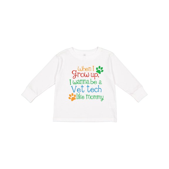 Inktastic Vet Tech Veterinary Technician Like Mommy Boys or Girls Long Sleeve Toddler T-Shirt