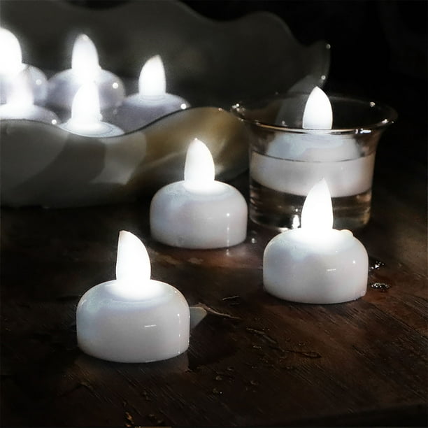 Luces de noche 12 piezas Velas flotantes Se iluminan al estar en agua Decoración de agua Luz de vela electrónica LED Accesorios Luz de vela electrónica