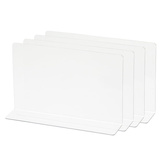 Uxcell L Type Shelf Dividers, Clear Closet Shelf Separator 20 x 4 x 12cm 4Pcs