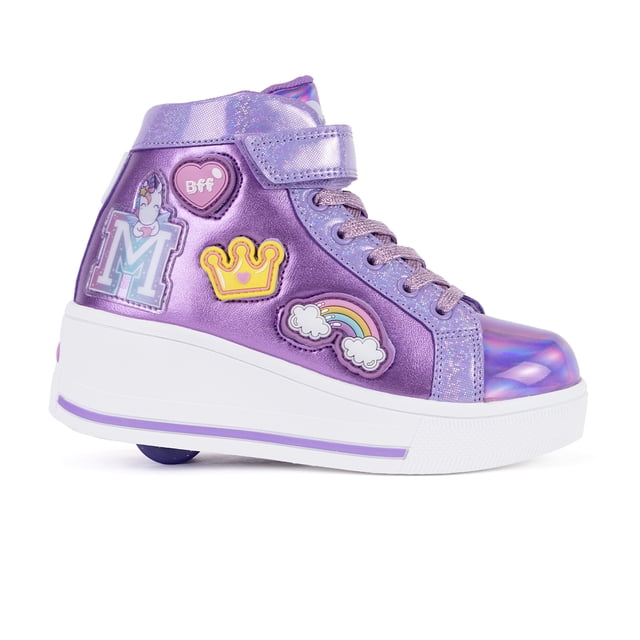 Tenis Patín High Onix Unicornio Little Patch Skate Morado Con Rueda Retráctil Para Niña