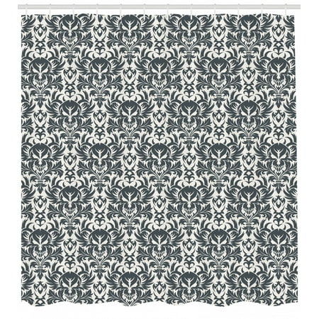 Gothic Shower Curtain Damask Inspired Ornamental Flourishes